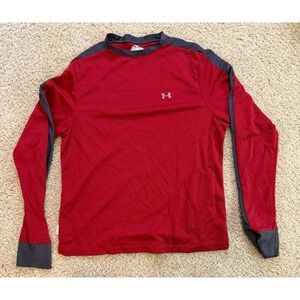 Boy Size YLG Youth Large Red Under Armour Heat Gear Long Sleeve Shirt